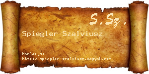 Spiegler Szalviusz névjegykártya